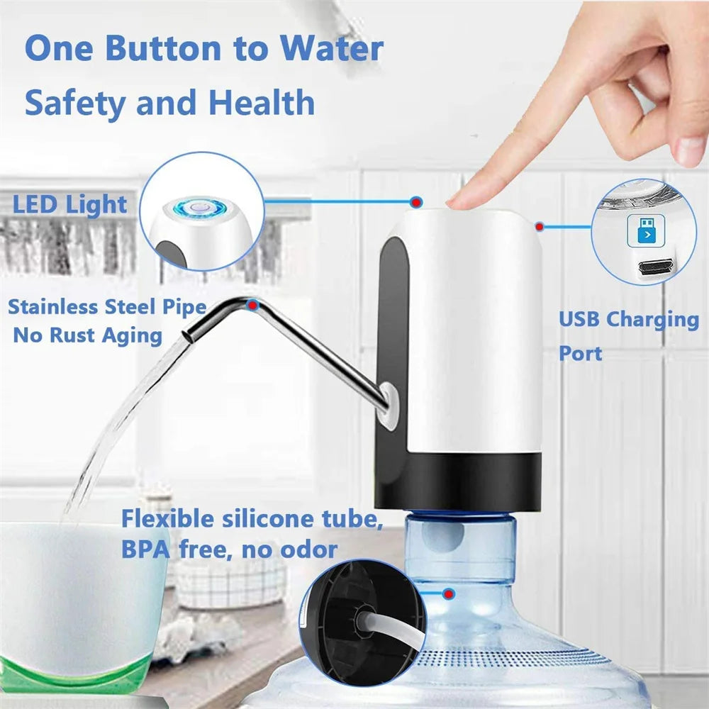 USB Rechargeable Automatic Water Bottle Pump – Portable Electric Water Dispenser