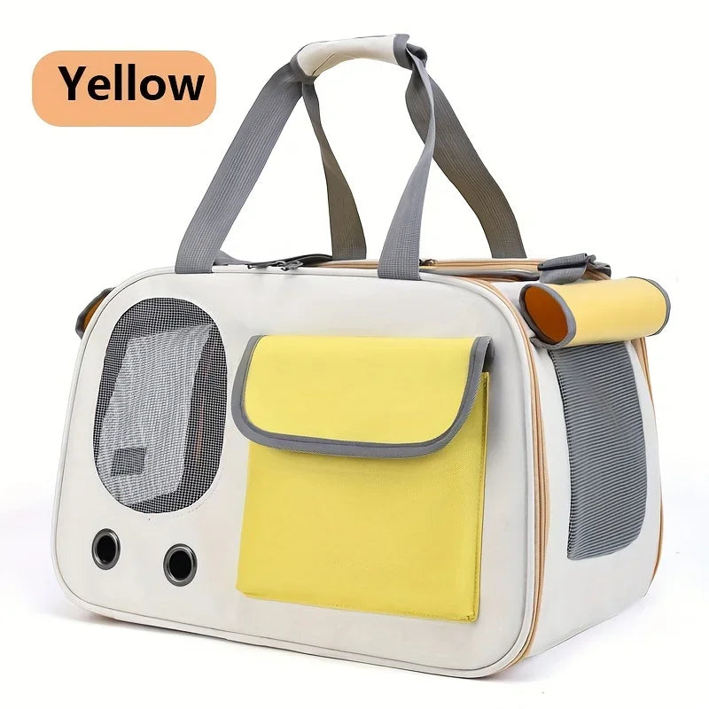Portable Pet Carrier Bag for Small Dogs & Cats - Foldable Shoulder Travel Tote with Breathable Mesh, Lightweight Airline Approved Carrier for Outdoor Activities