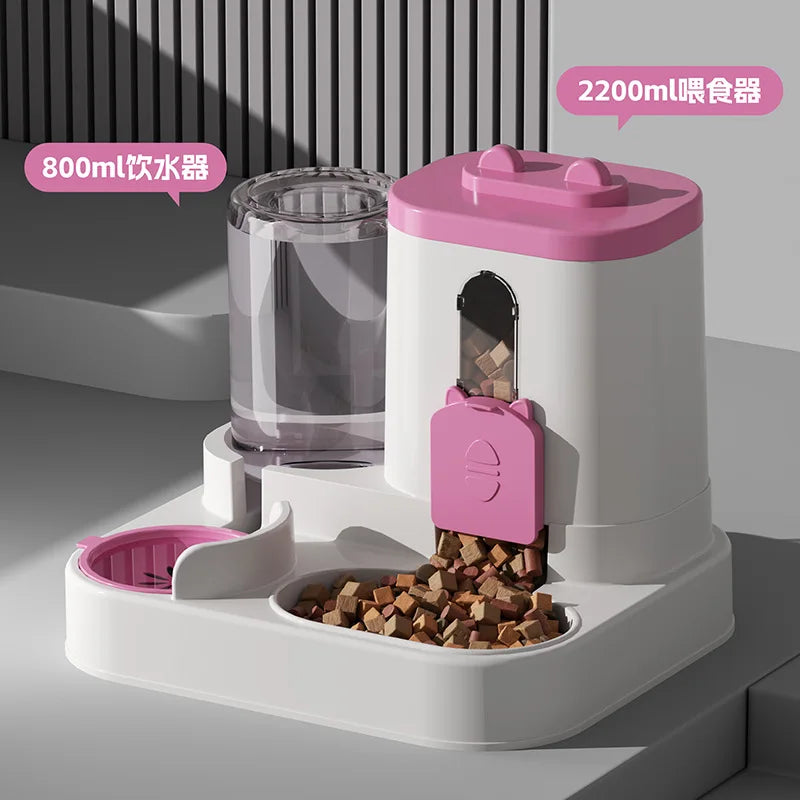 Automatic Gravity Pet Feeder & Water Dispenser Set for Cats & Small Dogs