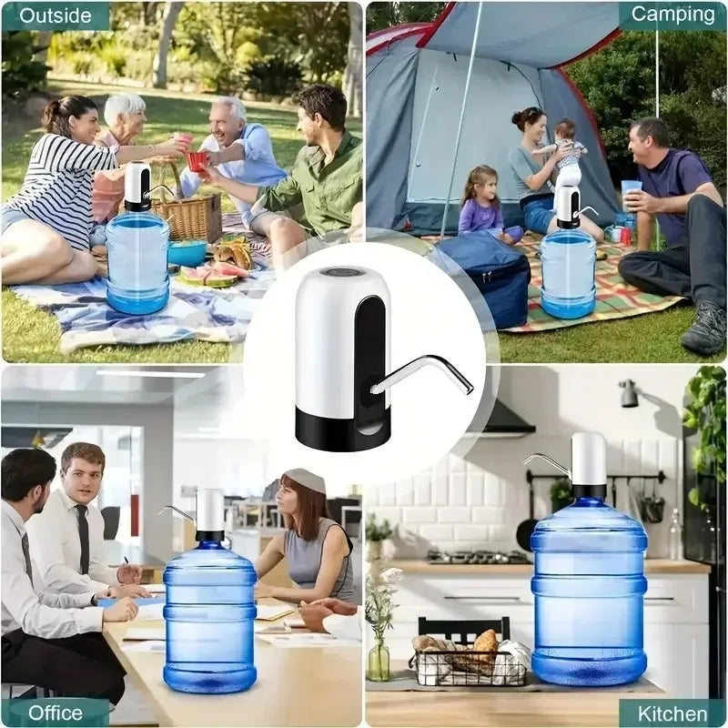 USB Rechargeable Electric Water Bottle Pump – Portable Automatic Drinking Water Dispenser for Camping & Home
