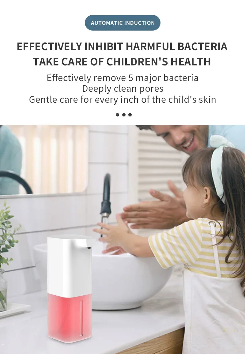 Automatic Soap Dispenser - Touchless Infrared Sensor Foam Hand Sanitizer, USB Rechargeable for Kitchen, Bathroom & Home