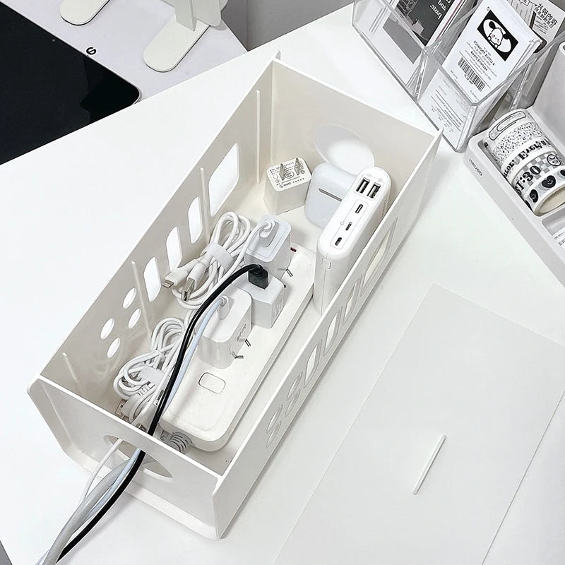 Multifunctional Cable Management Box - Wire Organizer & Power Strip Storage Case for Home & Office