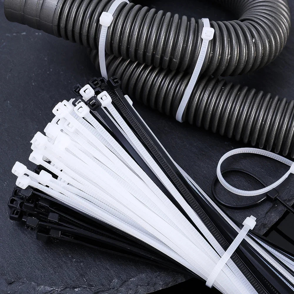Wholesale Plastic Nylon Cable Ties Self-locking Cord Straps Adjustable Cables Fastening Loop Home Office Wire Zip Tie