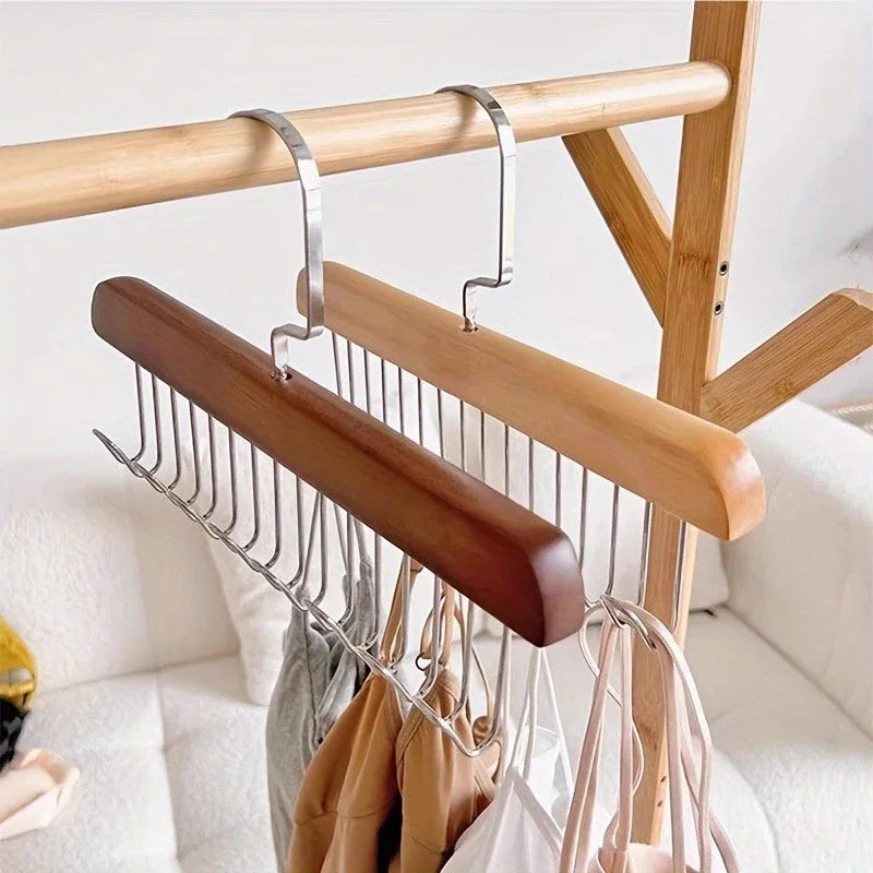 Wooden Multi-Hook Clothes Hanger