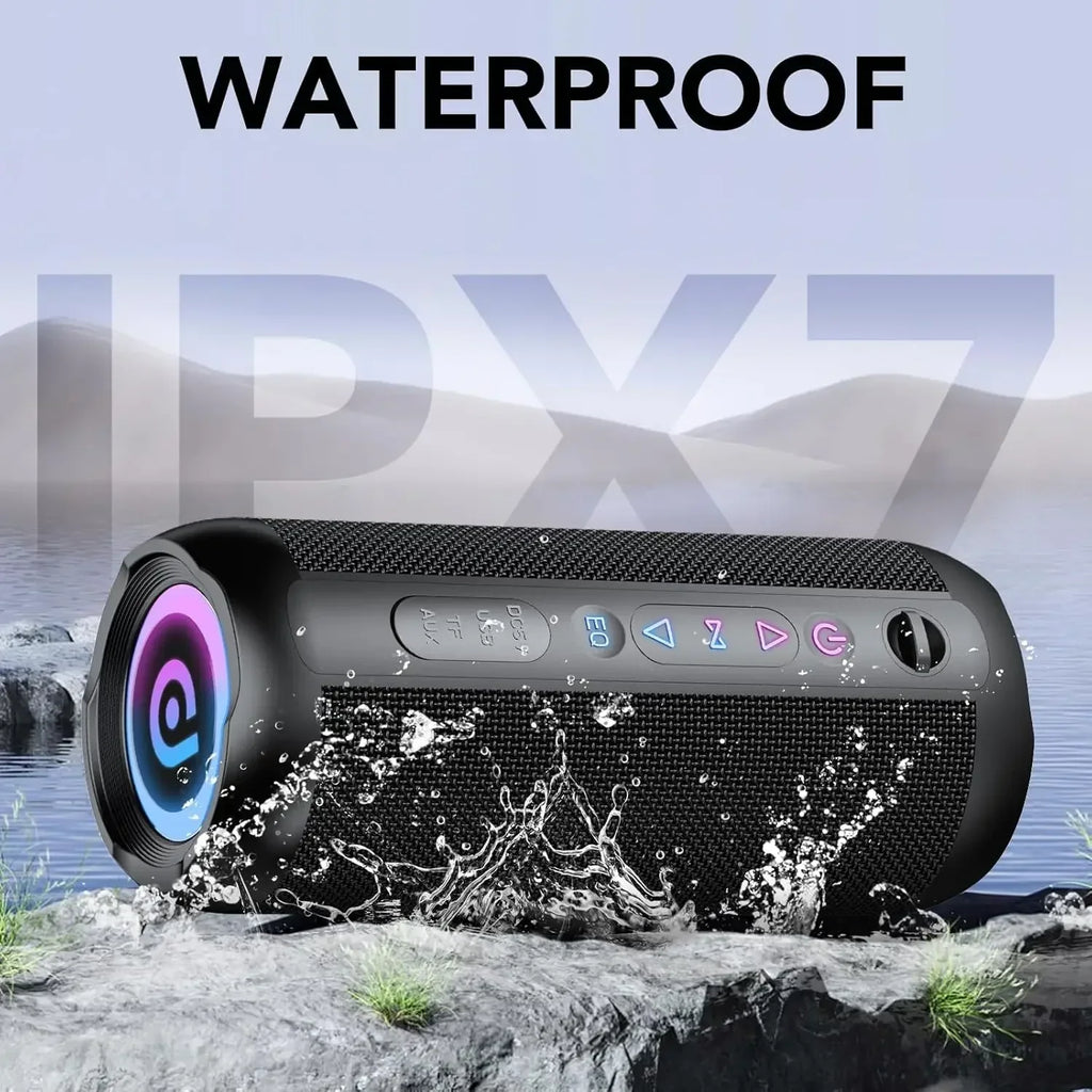 30W Bluetooth 5.4 Portable Speaker – IPX7 Waterproof, 30H Playtime, BassUp Stereo Sound, Wireless Outdoor Speaker for Party, Beach & Travel