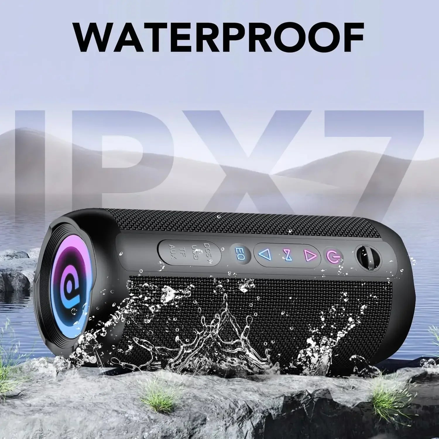 30W Bluetooth 5.4 Portable Speaker – IPX7 Waterproof, 30H Playtime, BassUp Stereo Sound, Wireless Outdoor Speaker for Party, Beach & Travel