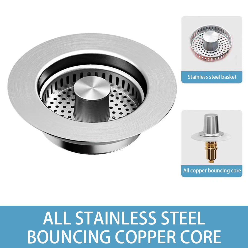 Stainless Steel Pop-Up Sink Strainer