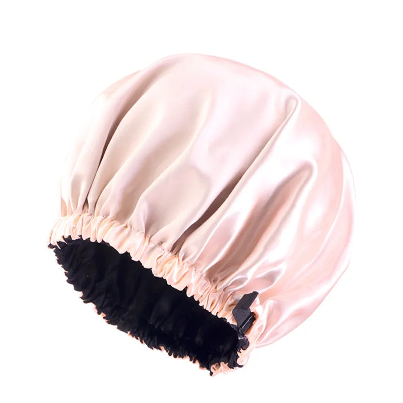 Double Layer Satin Bonnet for Sleeping – Adjustable Large Silk Sleep Cap with Elastic Band for Curly Hair, Women & Men Hair Protection