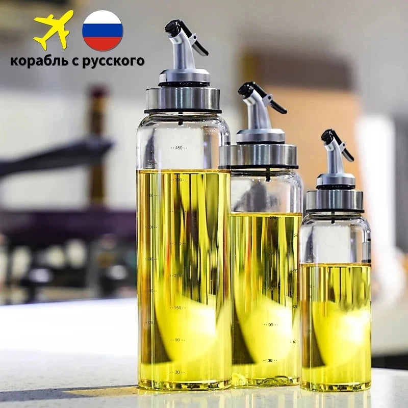 Glass Oil & Vinegar Dispenser Bottles – Leak-Proof Pourers for Cooking Oil, Sauce & Seasoning (Multiple Sizes)