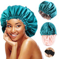 Double Layer Satin Bonnet for Sleeping – Adjustable Large Silk Sleep Cap with Elastic Band for Curly Hair, Women & Men Hair Protection