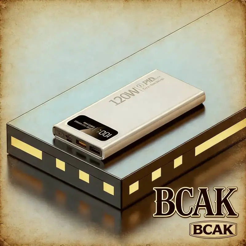 BCAK 120W Super Fast Charging Power Bank 20000mAh – Portable Slim PD QC Fast Charger with Power Display for iPhone, Samsung, Xiaomi