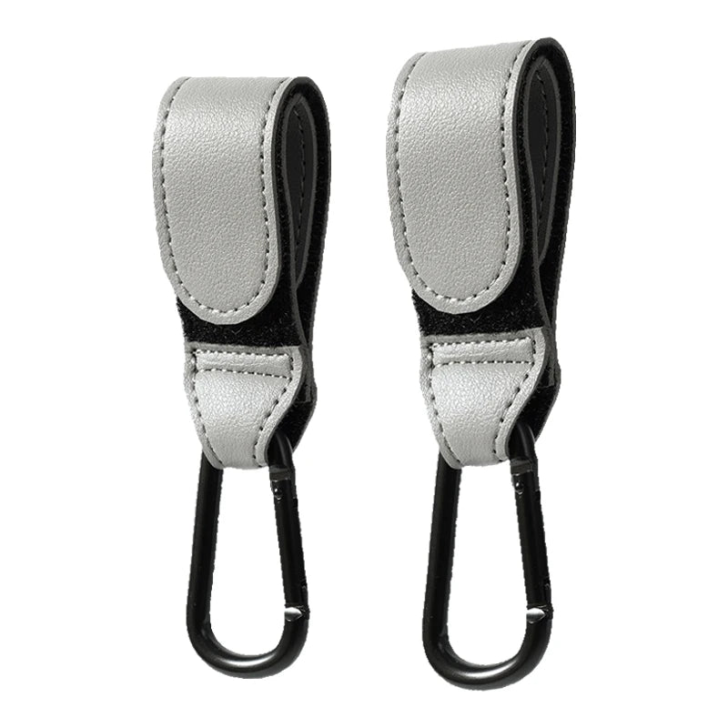 Stroller Hook Organizer - Adjustable PU Leather Hook for Diaper Bag & Baby Essentials