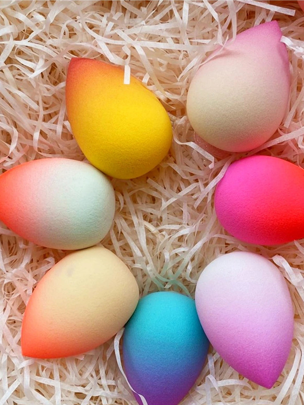 5 Pack Ombre Makeup Sponges Beauty Blender Set – Soft Teardrop Foundation Sponge Blender for Wet & Dry Makeup Application