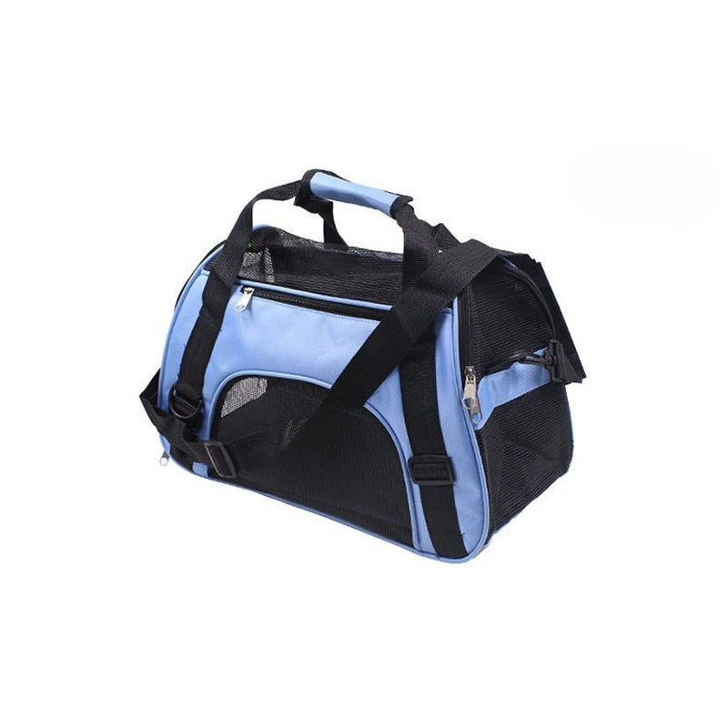 Portable Mesh Pet Travel Carrier with Shoulder Strap for Small Dogs & Cats