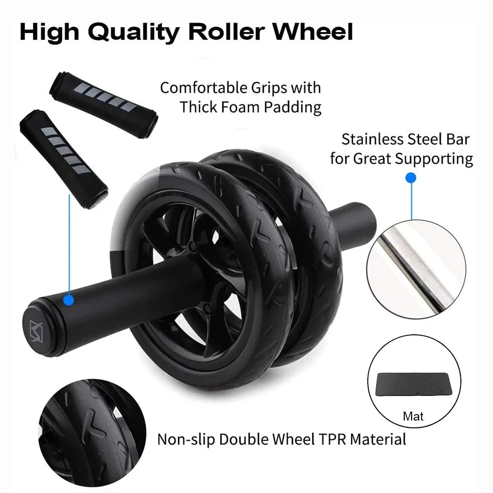 AB Roller Wheel for Core Workout – Portable Ab Roller with Knee Pad for Abdominal Exercise & Fitness Training