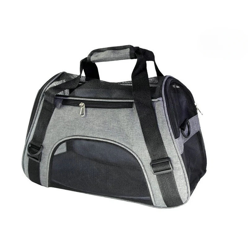Portable Mesh Pet Travel Carrier with Shoulder Strap for Small Dogs & Cats