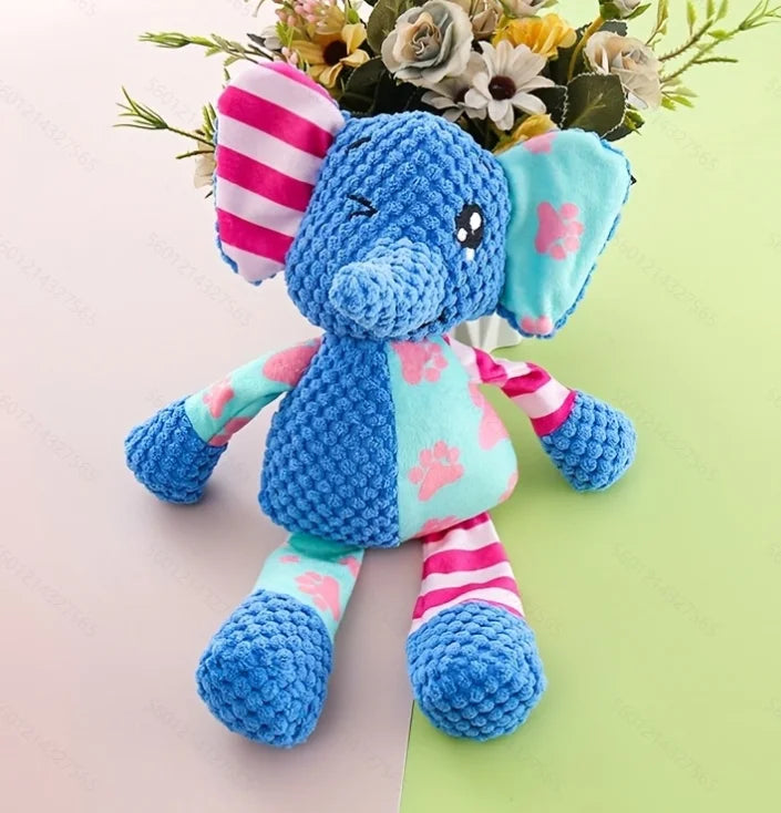 Interactive Squeaky Plush Dog Toy - Cute Knitted Puppy Chew Toy for Teeth Cleaning & Mental Stimulation