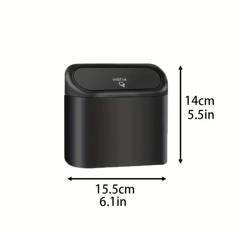 Car Trash Can with Lid & 60 Garbage Bags – Leak-Proof Mini Portable Vehicle Garbage Bin for Auto Interior