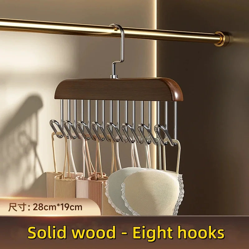 Wooden Multi-Hook Clothes Hanger
