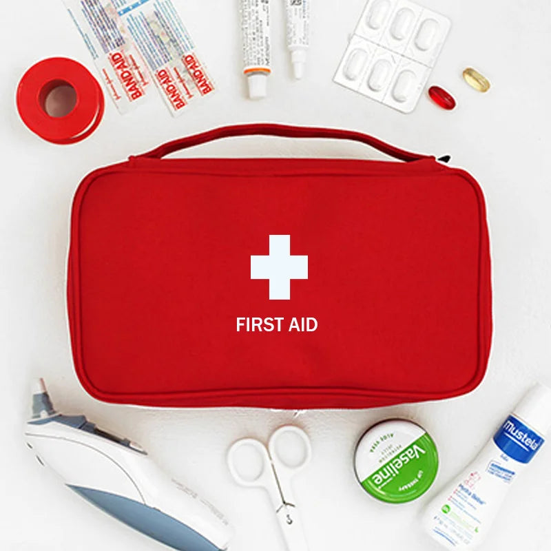 Portable First Aid Storage Bag – Compact Emergency Medical Organizer for Home, Travel, Vehicle & Outdoor Use