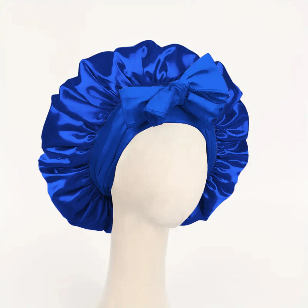 Satin Bonnet with Adjustable Tie Band – Silk-Like Sleeping Hair Bonnet for Women & Men, Nighttime Hair Protection Cap (16 Colors)
