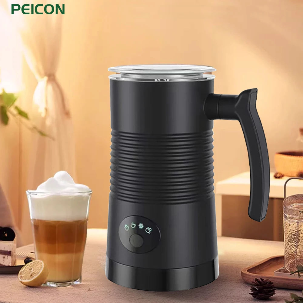 4-in-1 Electric Milk Frother – Automatic Hot & Cold Foam Maker for Coffee, Cappuccino, Latte & More | Rotary Whisk Milk Steamer