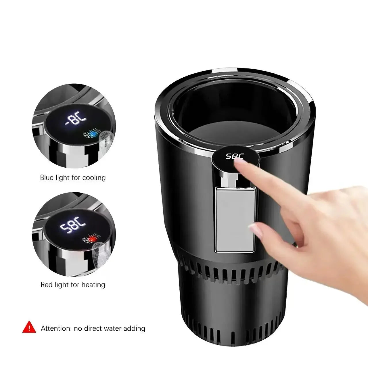 Car Smart Hot & Cold Cup Holder – Electric Beverage Warmer & Cooler for Travel, Coffee, Soda & Drinks | Auto 12V Plug-in