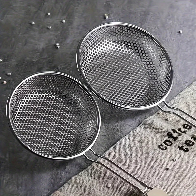 Stainless Steel Fine Mesh Skimmer with Wooden Handle