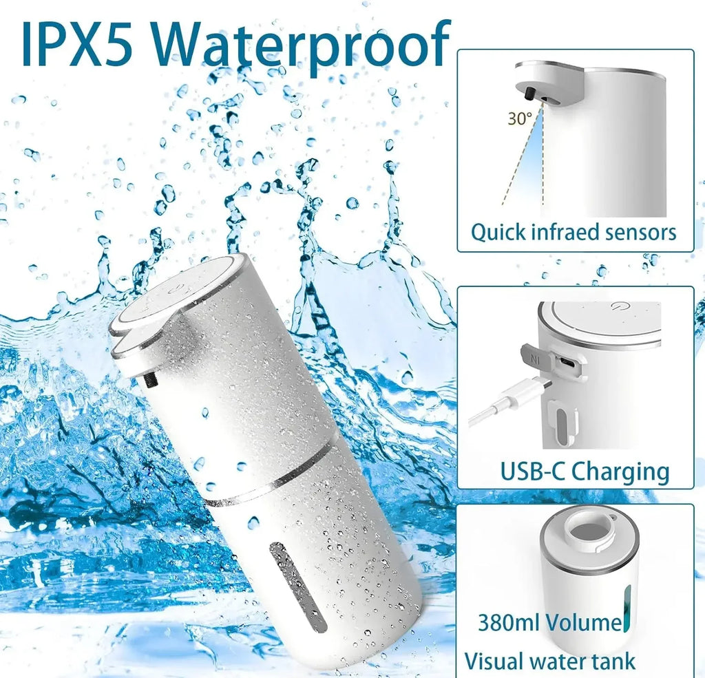 Touchless Automatic Soap Dispenser – USB Rechargeable Infrared Sensor Liquid & Foam Soap Pump for Bathroom & Kitchen