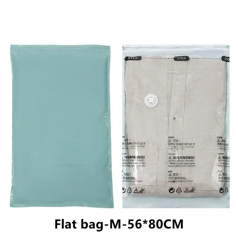 No-Pump Vacuum Storage Bags – Compression Bags for Clothes, Blankets & Bedding, Space-Saving Travel & Home Organization