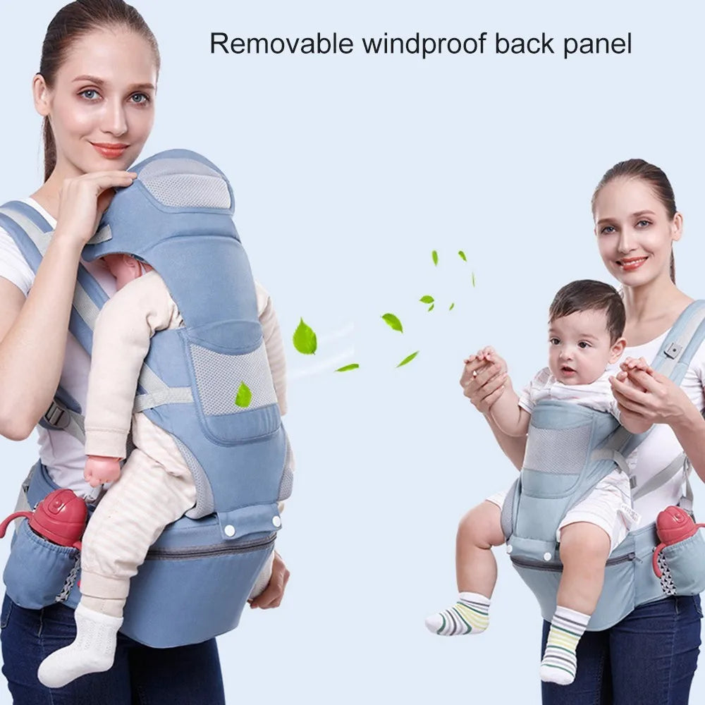 Ergonomic Baby Carrier with Hip Seat – 6-in-1 Front & Back Carrier