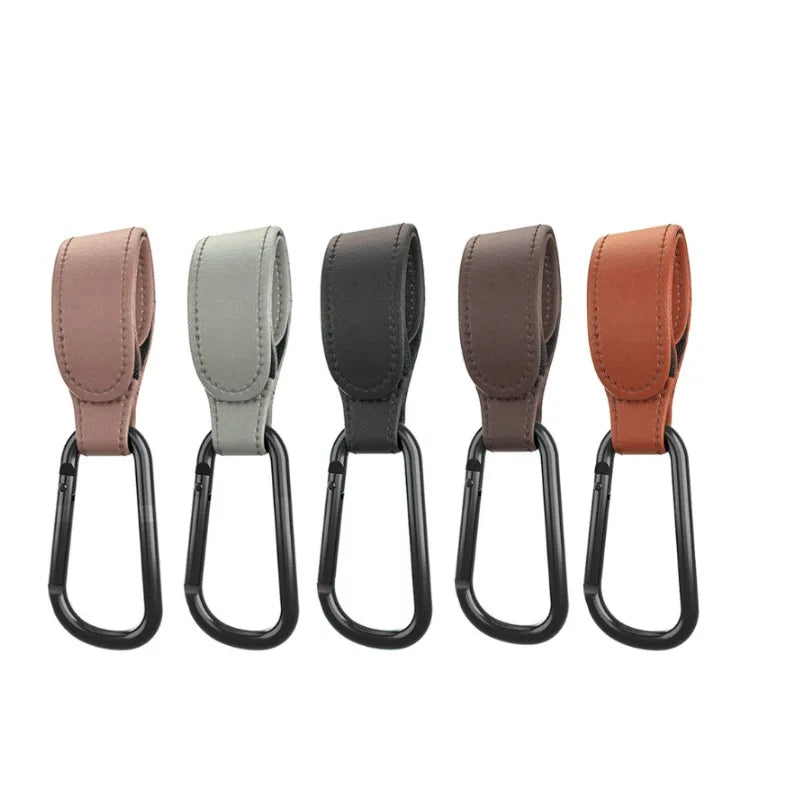 Stroller Hook Organizer - Adjustable PU Leather Hook for Diaper Bag & Baby Essentials