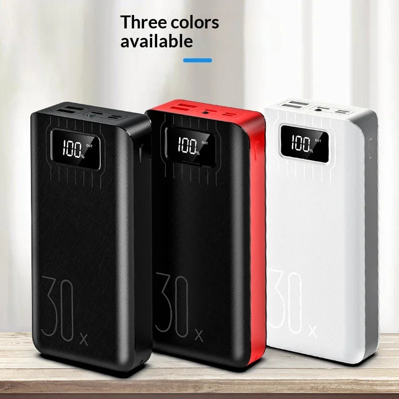 30000mAh Power Bank with Digital Display – Fast Charging Portable Charger, High Capacity Slim Powerbank for Mobile Phones
