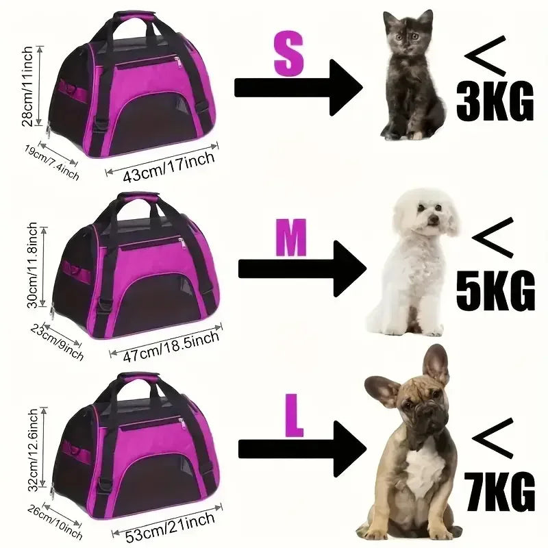 Airline Approved Portable Foldable Pet Carrier For Small Dogs & Cats