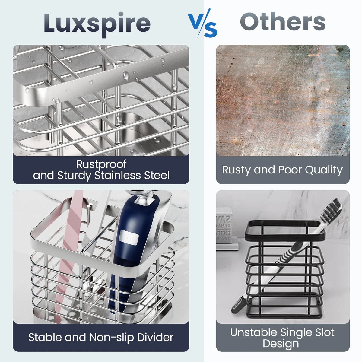 Stainless Steel Toothbrush Holder