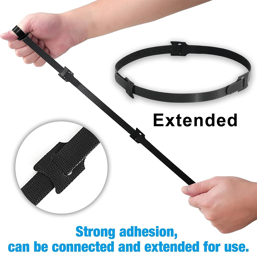 10, 50 & 100-Piece Reusable Cable Management Straps – Adjustable Hook & Loop Cord Organizer Ties for Home, Office & Travel