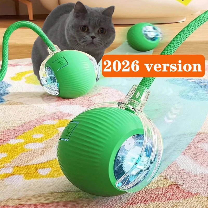 Interactive Red Tail Ball Cat Toy with Sound – 2026 Version, Wiggle & Chase Ball for Kittens & Cats
