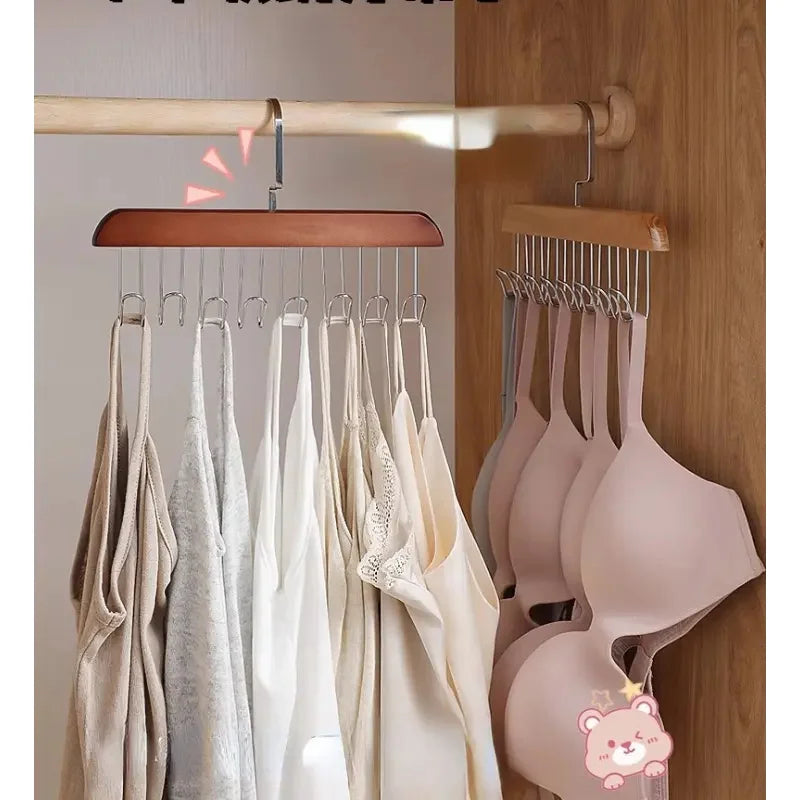 Wooden Multi-Hook Clothes Hanger