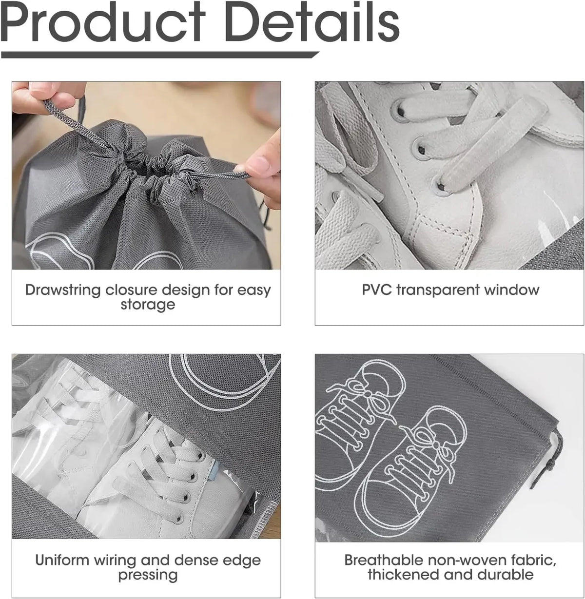Travel Shoe Storage Bags (5/10 Pack)