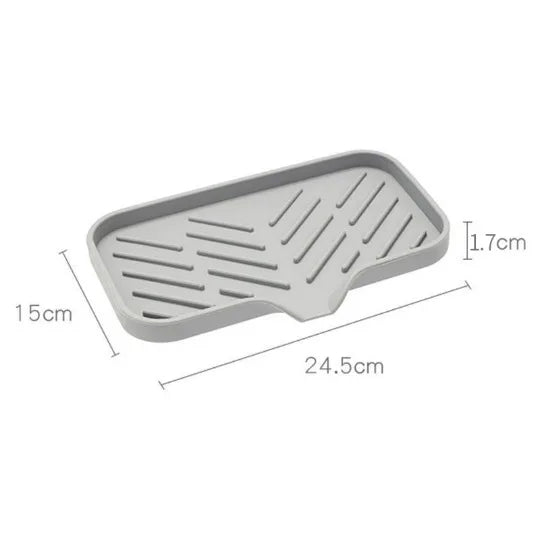 Premium Silicone Sink Organizer Tray with Drain – Kitchen Sponge & Soap Holder