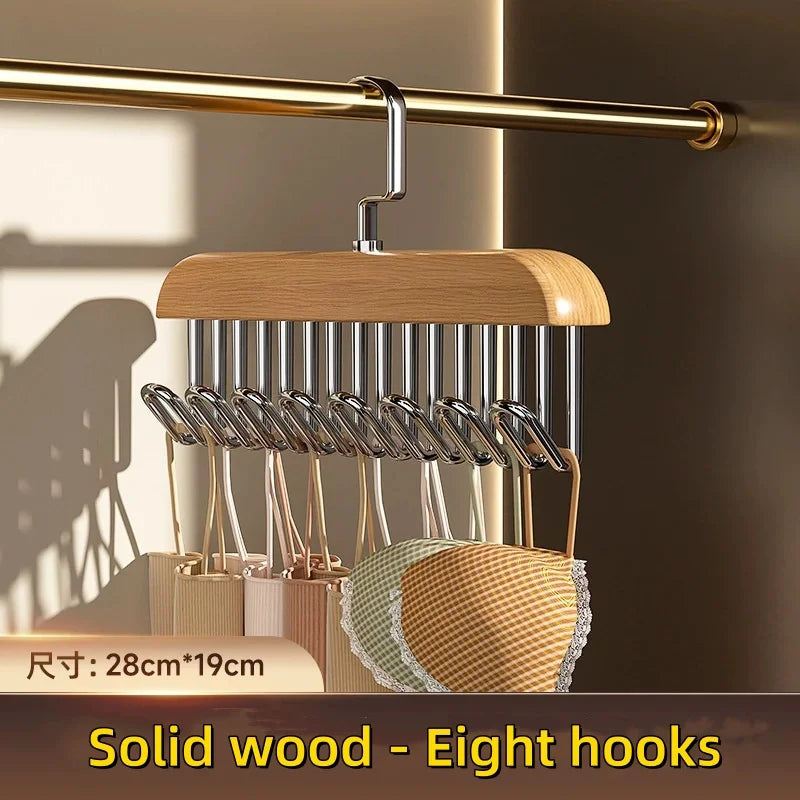 Wooden Multi-Hook Clothes Hanger