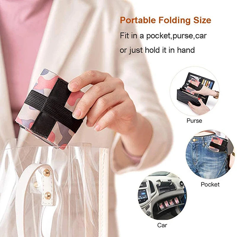 Foldable Large Travel Storage Tote Handbag with Handle