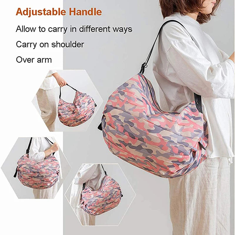 Foldable Large Travel Storage Tote Handbag with Handle