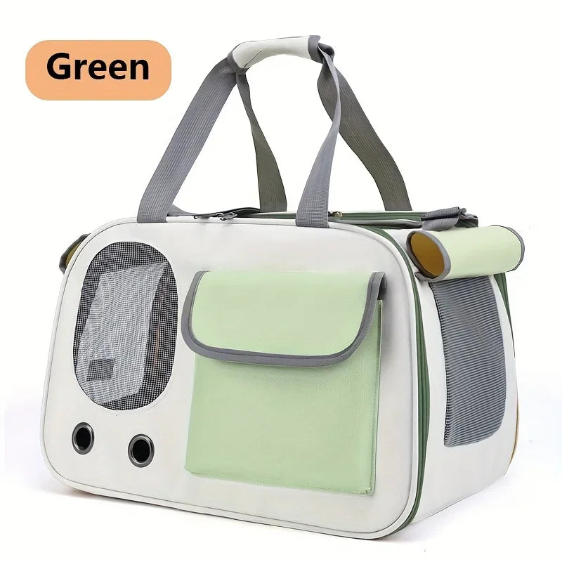 Portable Pet Carrier Bag for Small Dogs & Cats - Foldable Shoulder Travel Tote with Breathable Mesh, Lightweight Airline Approved Carrier for Outdoor Activities