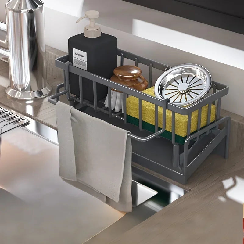Drill-Free Sink Organizer | Sponge & Soap Holder Rack