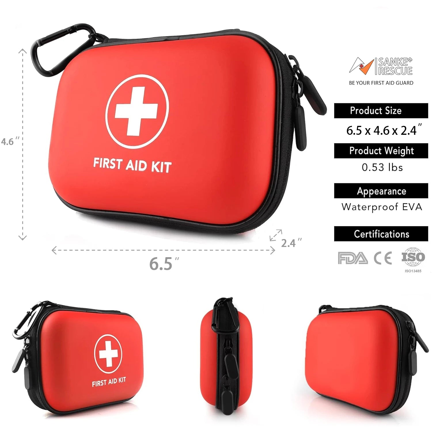 Premium 100-Piece Emergency First Aid Kit – Portable Medical Survival Kit for Home, Car, Travel, Camping & Hiking