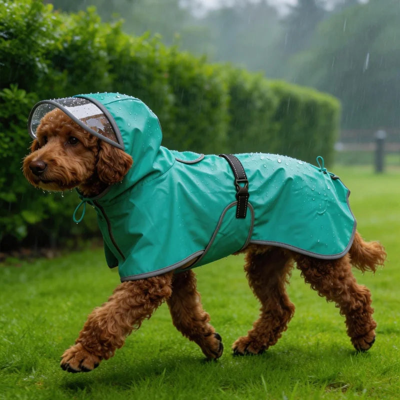 StormShield Pro™ Reflective Waterproof Dog Raincoat - Hooded Windproof Jacket for Medium & Large Dogs