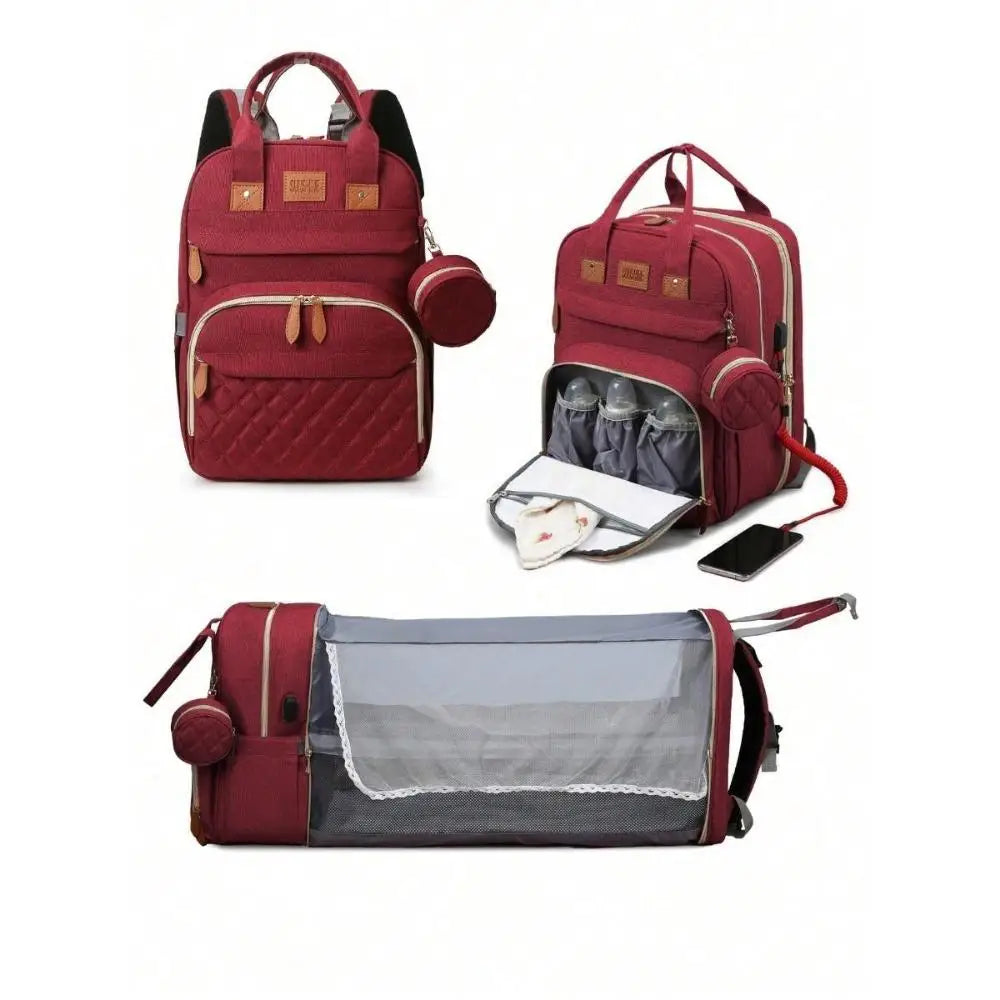 BabyNest™ 3-in-1 Diaper Backpack with Foldable Bassinet & USB Charging