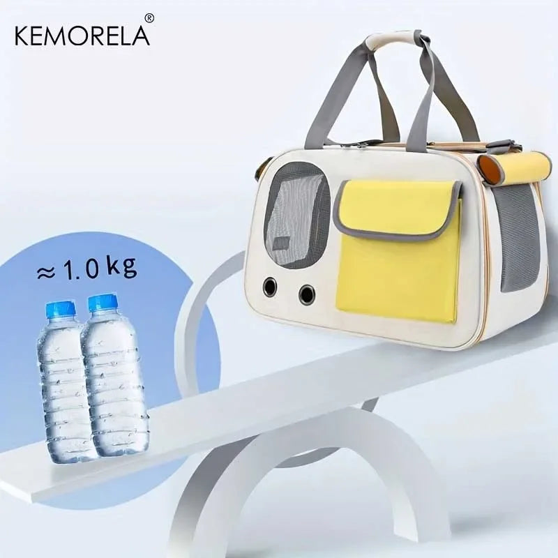 Portable Pet Carrier Bag for Small Dogs & Cats - Foldable Shoulder Travel Tote with Breathable Mesh, Lightweight Airline Approved Carrier for Outdoor Activities