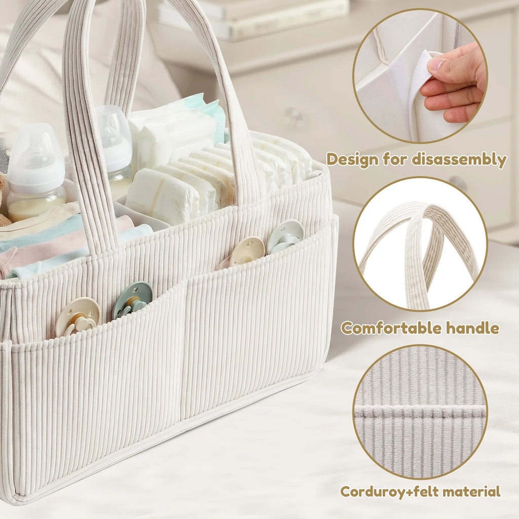 Baby Diaper Caddy Organizer with Handle